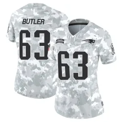 New England Patriots Women's Limited Arctic Camo 2024 Salute to Service Jersey (63 Mehki Butler)