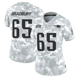 New England Patriots Women's Limited Arctic Camo 2024 Salute to Service Jersey (65 Garrett Bradbury)