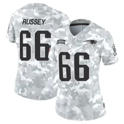 New England Patriots Women's Limited Arctic Camo 2024 Salute to Service Jersey (66 Kody Russey)