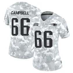 New England Patriots Women's Limited Arctic Camo 2024 Salute to Service Jersey (66 Will Campbell)