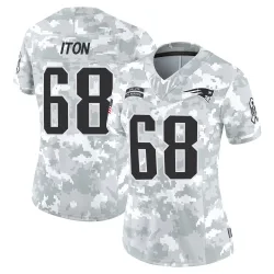 New England Patriots Women's Limited Arctic Camo 2024 Salute to Service Jersey (68 Isaiah Iton)