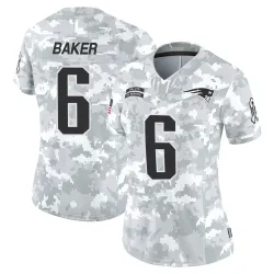 New England Patriots Women's Limited Arctic Camo 2024 Salute to Service Jersey (6 Javon Baker)