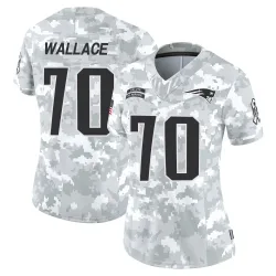 New England Patriots Women's Limited Arctic Camo 2024 Salute to Service Jersey (70 Caedan Wallace)