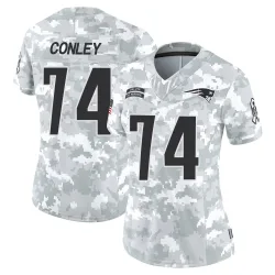 New England Patriots Women's Limited Arctic Camo 2024 Salute to Service Jersey (74 Jack Conley)