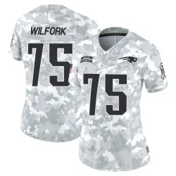 New England Patriots Women's Limited Arctic Camo 2024 Salute to Service Jersey (75 Vince Wilfork)