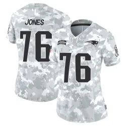 New England Patriots Women's Limited Arctic Camo 2024 Salute to Service Jersey (76 Caleb Jones)