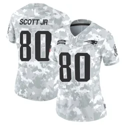 New England Patriots Women's Limited Arctic Camo 2024 Salute to Service Jersey (80 Gee Scott Jr.)