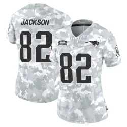 New England Patriots Women's Limited Arctic Camo 2024 Salute to Service Jersey (82 JaQuae Jackson)