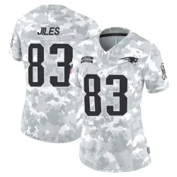 New England Patriots Women's Limited Arctic Camo 2024 Salute to Service Jersey (83 John Jiles)