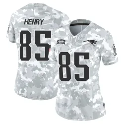 New England Patriots Women's Limited Arctic Camo 2024 Salute to Service Jersey (85 Hunter Henry)