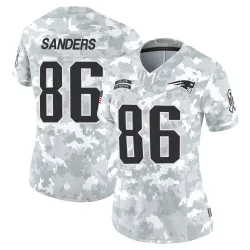 New England Patriots Women's Limited Arctic Camo 2024 Salute to Service Jersey (86 Braylon Sanders)