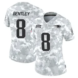 New England Patriots Women's Limited Arctic Camo 2024 Salute to Service Jersey (8 Ja'Whaun Bentley)