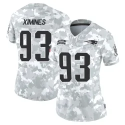 New England Patriots Women's Limited Arctic Camo 2024 Salute to Service Jersey (93 Oshane Ximines)