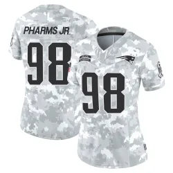 New England Patriots Women's Limited Arctic Camo 2024 Salute to Service Jersey (98 Jeremiah Pharms Jr.)