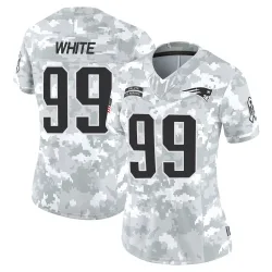 New England Patriots Women's Limited Arctic Camo 2024 Salute to Service Jersey (99 Keion White)