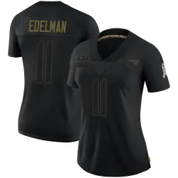 New England Patriots Women's Limited Black 2020 Salute To Service Jersey (11 Julian Edelman)