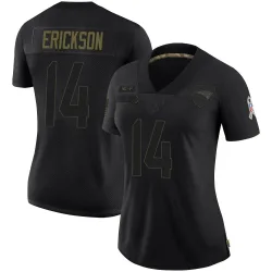 New England Patriots Women's Limited Black 2020 Salute To Service Jersey (14 Alex Erickson)