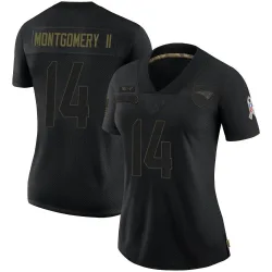 New England Patriots Women's Limited Black 2020 Salute To Service Jersey (14 Ty Montgomery II)