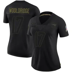 New England Patriots Women's Limited Black 2020 Salute To Service Jersey (17 Ben Wooldridge)
