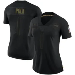 New England Patriots Women's Limited Black 2020 Salute To Service Jersey (1 Ja'Lynn Polk)