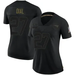 New England Patriots Women's Limited Black 2020 Salute To Service Jersey (27 Marcellas Dial Jr.)