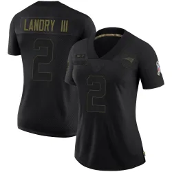 New England Patriots Women's Limited Black 2020 Salute To Service Jersey (2 Harold Landry III)