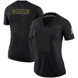 New England Patriots Women's Limited Black 2020 Salute To Service Jersey (31 Craig Woodson)