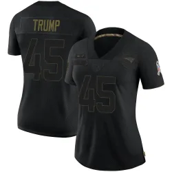 New England Patriots Women's Limited Black 2020 Salute To Service Jersey (45 Donald Trump)