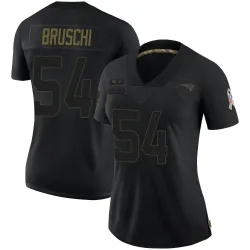 New England Patriots Women's Limited Black 2020 Salute To Service Jersey (54 Tedy Bruschi)