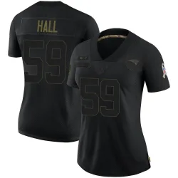 New England Patriots Women's Limited Black 2020 Salute To Service Jersey (59 Terez Hall)