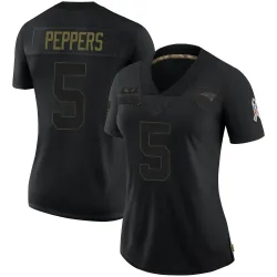 New England Patriots Women's Limited Black 2020 Salute To Service Jersey (5 Jabrill Peppers)