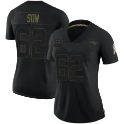 New England Patriots Women's Limited Black 2020 Salute To Service Jersey (62 Sidy Sow)