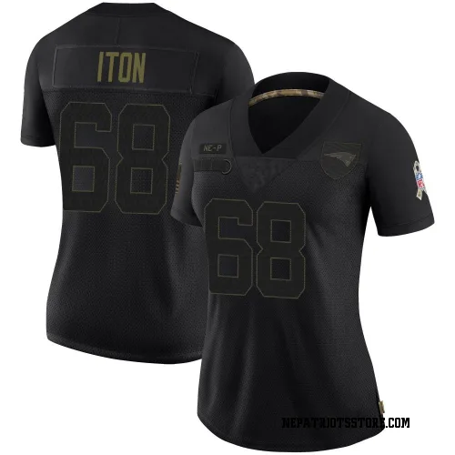 New England Patriots Women's Limited Black 2020 Salute To Service Jersey (68 Isaiah Iton)