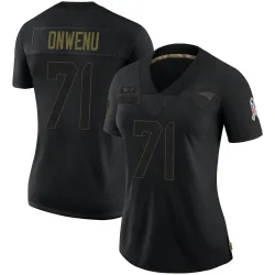 New England Patriots Women's Limited Black 2020 Salute To Service Jersey (71 Mike Onwenu)