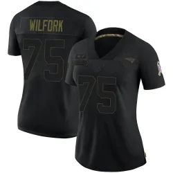 New England Patriots Women's Limited Black 2020 Salute To Service Jersey (75 Vince Wilfork)