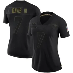 New England Patriots Women's Limited Black 2020 Salute To Service Jersey (7 Carlton Davis III)