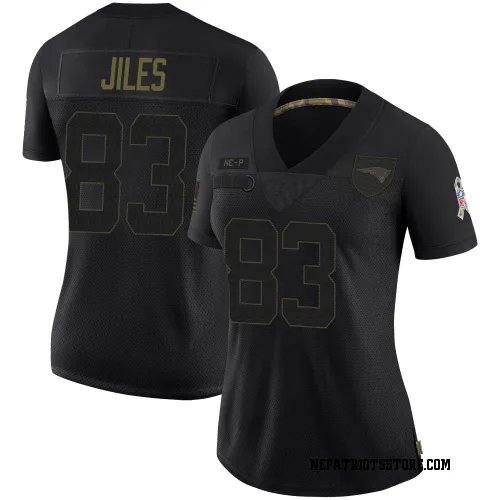 New England Patriots Women's Limited Black 2020 Salute To Service Jersey (83 John Jiles)