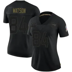 New England Patriots Women's Limited Black 2020 Salute To Service Jersey (84 Benjamin Watson)