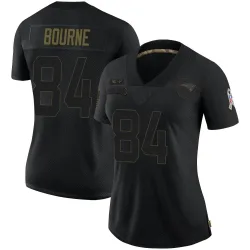 New England Patriots Women's Limited Black 2020 Salute To Service Jersey (84 Kendrick Bourne)