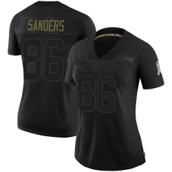 New England Patriots Women's Limited Black 2020 Salute To Service Jersey (86 Braylon Sanders)