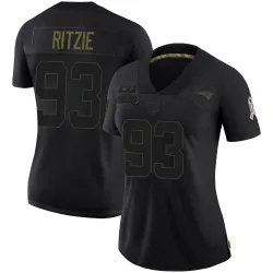 New England Patriots Women's Limited Black 2020 Salute To Service Jersey (93 Jahvaree Ritzie)