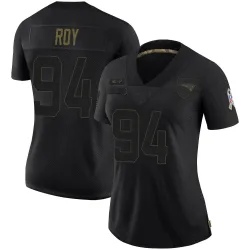 New England Patriots Women's Limited Black 2020 Salute To Service Jersey (94 Jaquelin Roy)