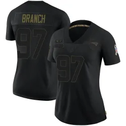 New England Patriots Women's Limited Black 2020 Salute To Service Jersey (97 Alan Branch)