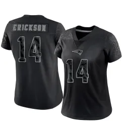 New England Patriots Women's Limited Black Reflective Jersey (14 Alex Erickson)