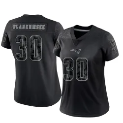 New England Patriots Women's Limited Black Reflective Jersey (30 Demeer Blankumsee)