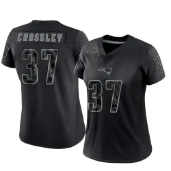 New England Patriots Women's Limited Black Reflective Jersey (37 Brandon Crossley)