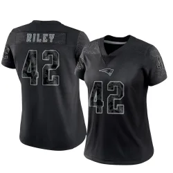 New England Patriots Women's Limited Black Reflective Jersey (42 Cam Riley)