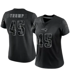 New England Patriots Women's Limited Black Reflective Jersey (45 Donald Trump)
