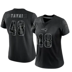 New England Patriots Women's Limited Black Reflective Jersey (48 Jahlani Tavai)