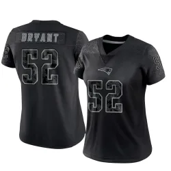 New England Patriots Women's Limited Black Reflective Jersey (52 Marcus Bryant)